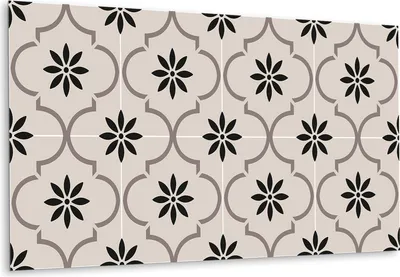 Produktbild von Aufkleber Fliesensticker Deko Selbstklebende Tapete für die Küche, Arabisches Blumenmuster - 100 cm x 50 cm