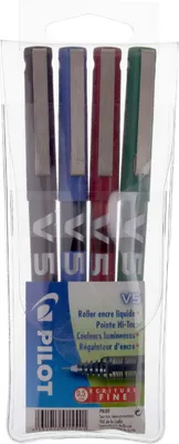 Image de Roller PILOT Hi-Tecpoint V5, étui de 4, couleurs assorties