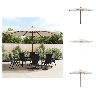 Image de vidaXL Parasol avec mât en bois Sable 400x273 cm - Parasols & ombrelles