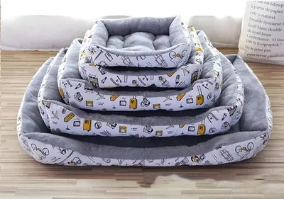 Produktbild von Rechteckiges XL Tierbett für Hunde & Katzen, 90x70x15 cm, waschbar, weich, Reisekomfort