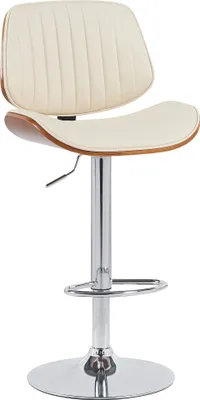 Produktbild von Barhocker Clawson Kunstleder chrom - walnuss/creme