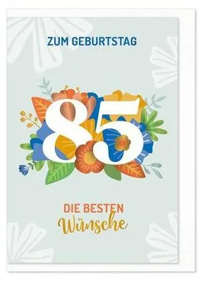 Produktbild von Geburtstagskarte zum 85. Geburtstag, Zahlenmotiv, Metalliceffekt