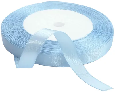Satinband 10 mm x 22 m, Babyblau, glänzend, für Deko & Basteln