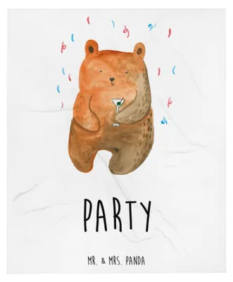 Produktbild von Mr. & Mrs. Panda Warme Decke Bär Party - Weiß - Geschenk, Winterdecke, Couchdecke, Geburtstag, Sofadecke, Tagesdecke, Lustig, Geburtstagsgeschenk, Abfeiern, Bettdecke