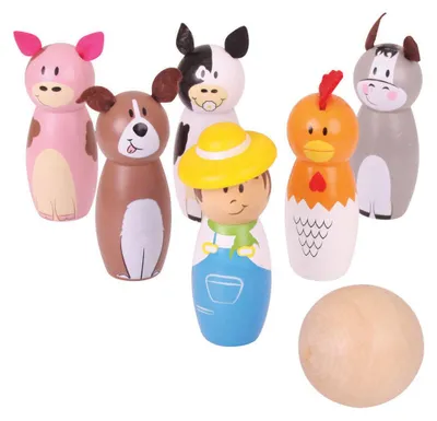 Produktbild von Bigjigs Toys Kegelfarm aus Holz
