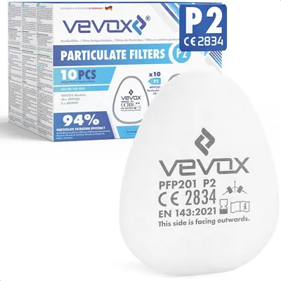 Produktbild von VEVOX® P2 Partikelfilter für Atemschutzmasken - 10er Set