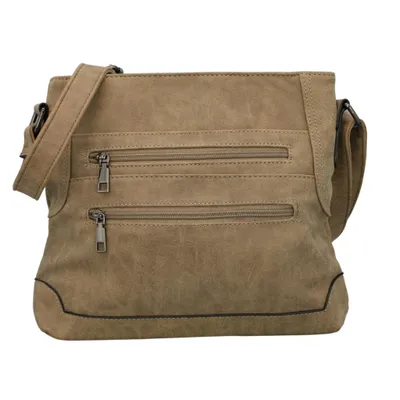 Produktbild von Damen Umhängetasche Aprikose 28x25x6cm Kunstleder Schultertasche Verstellbar