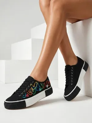 Zdjęcie produktu dla Royalfashion Trampki damskie z printem Sercess, rozmiar 37