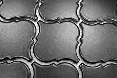 Produktbild von Handmuster Retro Vintage Mosaik Fliese Keramik Florentiner schwarz matt MOS13-12BM_m