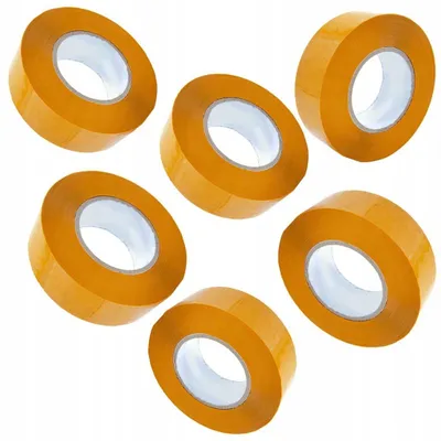 Image de Rosfix Lot de 6 Rouleaux de Ruban Adhésif d'emballage Jaune – 48 mm x 50 m, Extra Résistant, Résistant aux UV et Indéchirable