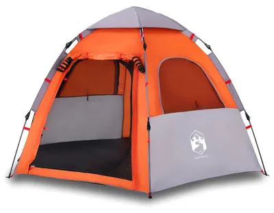Immagine prodotto di vidaXL Tenda da campeggio 4 persone grigio e arancione sgancio rapido