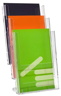Produktbild von Tischprospektständer DIN A4 mit 3 Etagen Prospektständer / Prospekthalter / Flyerständer / Flyerhalter