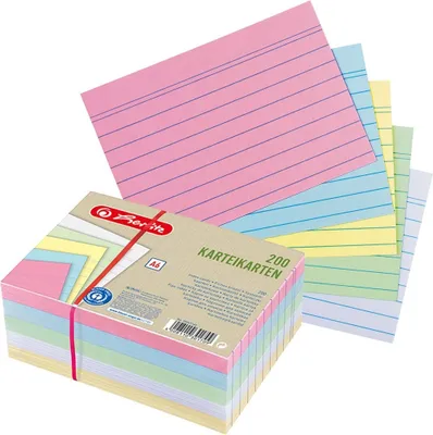 Produktbild von Herlitz Karteikarte A6, Farbe:liniert / sortiert 200er blauer Engel