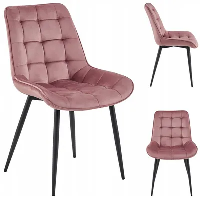 Zdjęcie produktu dla Krzesło Tapicerowane Welurowe Velvet Do Salonu Kuchni Jadalni Erba