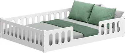 Produktbild von Monte II Bodenbett 140x200 cm weiss inkl. Lattenrost, Rausfallschutz abnehmbar
