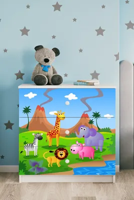 Produktbild von Kinderkommode mit Schubladen Safari in der Farbe Weiß Babydreams