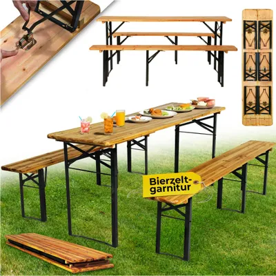 Obrázek produktu pro Pivní set DORTMUND Standard3, stůl 175x46x77 cm, 2x lavice 175x23x47 cm, dřevo 25 mm