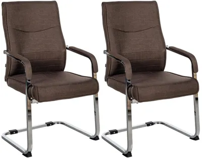 Produktbild von 2er Set Besucherstuhl Hobart Stoff braun