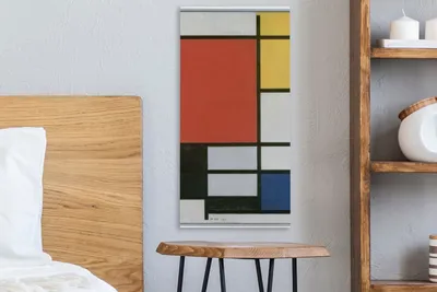 Obrázek produktu pro OneMillionCanvasses® - Plátno - Kompozice 2 v červené, modré a žluté barvě - Piet Mondrian, nástěnný obraz, nástěnné dekorace obrazy do obývacího pokoje, 20x40cm
