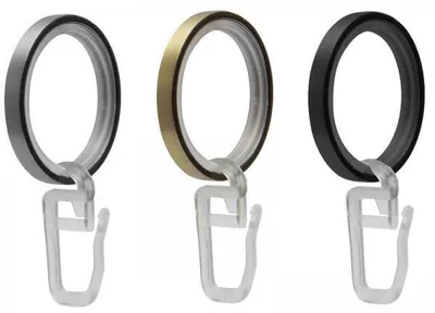 Produktbild von Gardinenring FLACHRINGE (Edelstahl-Optik, 100 Stk.), Set, mit Gleiteinlage