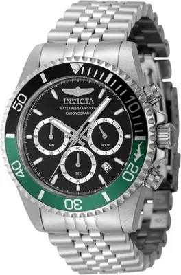 Obrázok produktu pre Invicta Pro Diver 48380 Pánske Hodinky - Quartz Hnací Mechanizmus - Nerezová Oceľ s Čiernym Ciferníkom - 43 mm