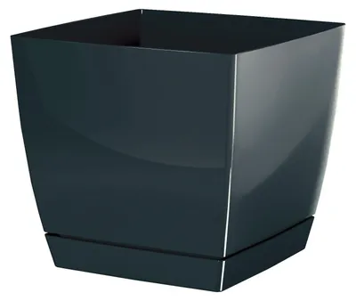 Immagine prodotto di Květináč COUBI SQUARE P s miskou 18 cm - barva: grafit