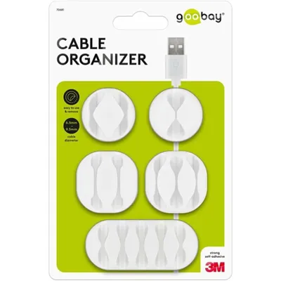 Productafbeelding van goobay Kabelmanagement, wit (set van 5 stuks)