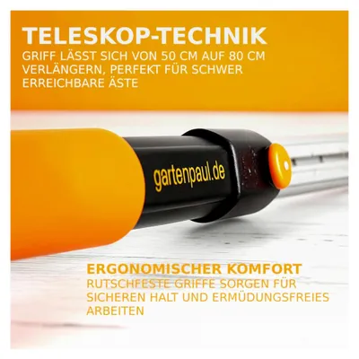Produktbild von Teleskop-Amboss-Baumschere mit 6-facher Verstellung, Ratsche und Übersetzung für dicke Äste, Amboss-Heckenschere, Gartenschere lang, Astbaum-Gartenschere, Gartenwerkzeug