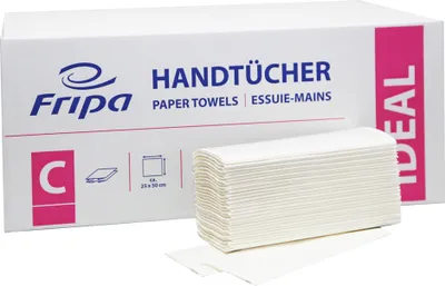 Produktbild von Fripa Handtuchpapier IDEAL 250 x 330 mm C-Falz hochweiß 1-lagig 20 x 180 Blatt