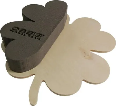 Produktbild von OASIS® Nass-Steckschaum Kleeblatt MAISA, NatureSource 20% biobasierte Rohstoffe, Bioline Holzunterlage, braun, 30x26cm - Nasssteckmasse