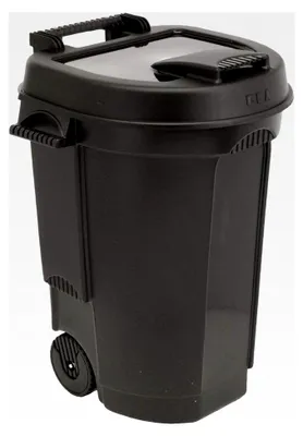 Produktbild von Fahrbare Gartenabfalltonne mit Deckel in Schwarz - 110 Liter