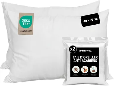 Image de Lot de 2 housses de couette anti-acariens, 40x60 cm - Adaptées aux personnes allergiques