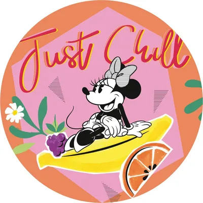 Produktbild von Disney selbstklebende runde Tapete Minnie Maus Rosa und Orange - 610387 - Ø 128 cm