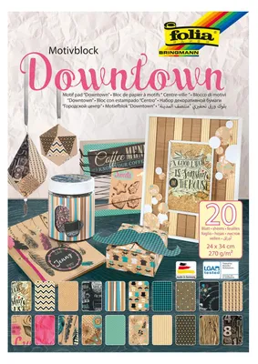 Produktbild von Bastelblock Downtown 20BL sortiert FOLIA 48549 24x34cm