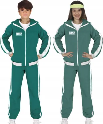 Image de Cinéma Sport Rétro Jogging Costume Carnaval Outift 80's Look, Taille : 14 - 16 ans Couleur : Vert
