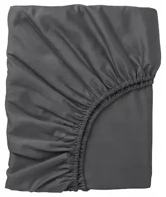 Produktbild von IKEA NATTJASMIN Spannbettlaken Dunkelgrau 160x200 cm