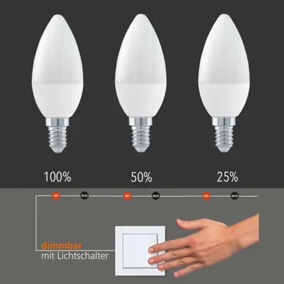 Produktbild von Eglo 110176 LED E14 Leuchtmittel 1x4,9W Ø37mm 3-step dimming warmweiss dimmbar