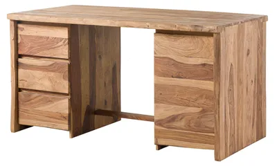 Produktbild von MASSIVMOEBEL24 Schreibtisch Sheesham 150x75x78 natur lackiert / sandgestrahlt PURE SHEESHAM #210