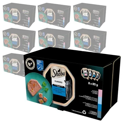 Produktbild von Sheba Classics Fischgeschmack, Schale 72 x 85 g, Alleinfuttermittel für Katzen in Terrine