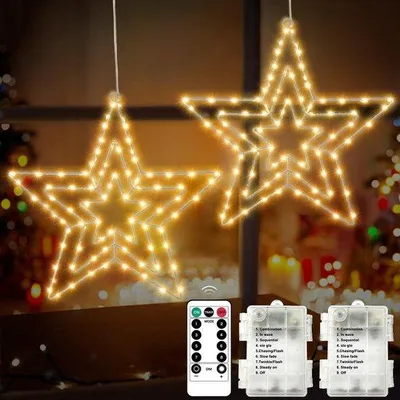 Productafbeelding van Verlichte Kerstster met 75 LED Warm Wit voor Binnen