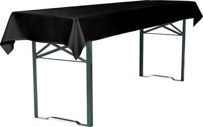 TexDeko Tischdecke für Bierzeltgarnitur 100x250cm, waschbar (Schwarz)