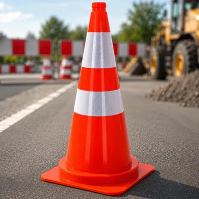 Produktbild von HAGO24 XXL Verkehrsleitkegel 75 cm Pylone Warnkegel Markierungskegel Absperrung Hütchen Orange Stapelbar 3,2kg – 10 Stück