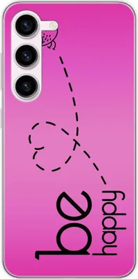 Produktbild von König Design Hülle kompatibel mit Samsung Galaxy S23 Plus Kunststoff Soft Handyhülle - Handy Case Be Happy Pink