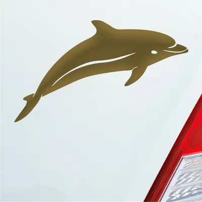 Produktbild von Auto Aufkleber Delphin Delfin Fisch Tier Tuning 12x7 cm Gold Sticker Heckscheibenaufkleber