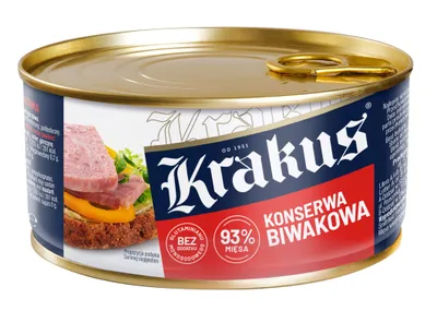 Zdjęcie produktu dla Konserwa mięsna Biwakowa wieprzowa Krakus 300g