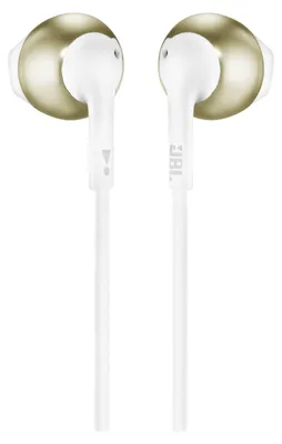 Produktbild von JBL Tune 205 – Kabelgebundene In-Ear-Kopfhörer mit Mikrofon und Fernbedienung, 3,5-mm-Klinkenstecker, Champagner/Gold