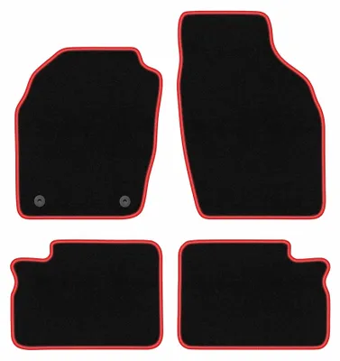 Immagine prodotto di Tappetini in moquette per Opel Agila A 2000-2007 (hatchback) – set 4 pezzi, nero/rosso, su misura – Wielganizator CARLUX
