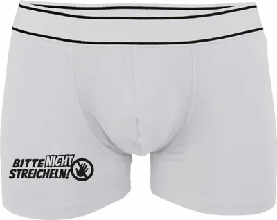 Produktbild von Boxershorts - Mann - Boxer-0026-man-white-v-XL - weiß - XL - vorn - Bitte nicht streicheln - lustiges Motiv - Spruch - Unterwäsche - Unterhose - Freizeit - lustig