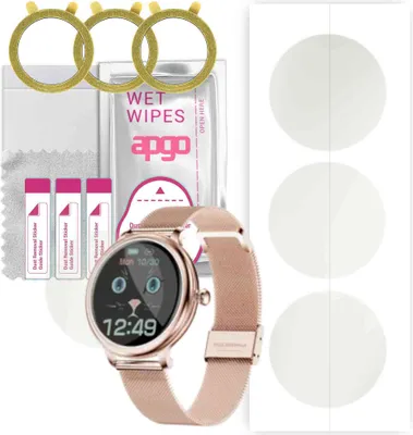 Produktbild von apgo 3 Stück Schutzfolie, Matt, kompatibel mit Naixues NY13-O Smartwatch, Hydrogel Displayschutzfolie mit Positionierhilfe, Displayfolie, robust und kratzfest