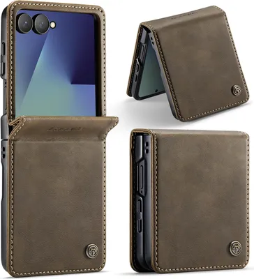 Immagine prodotto di Custodia per cellulare per Samsung Galaxy Z Flip 7 flip cover in pelle marrone